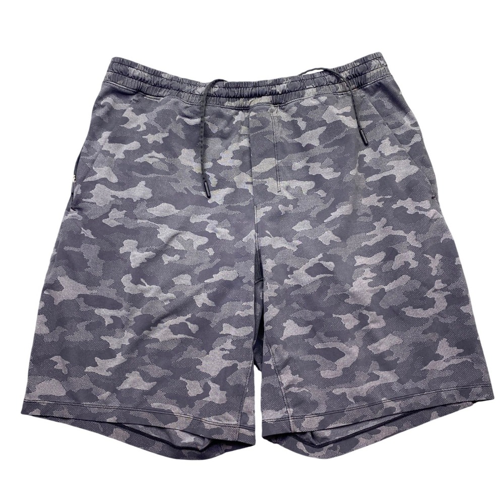 Lululemon Mens Pace Breaker Lined Short 7 Heritage 365 Camo Deep Coal Multi XL
